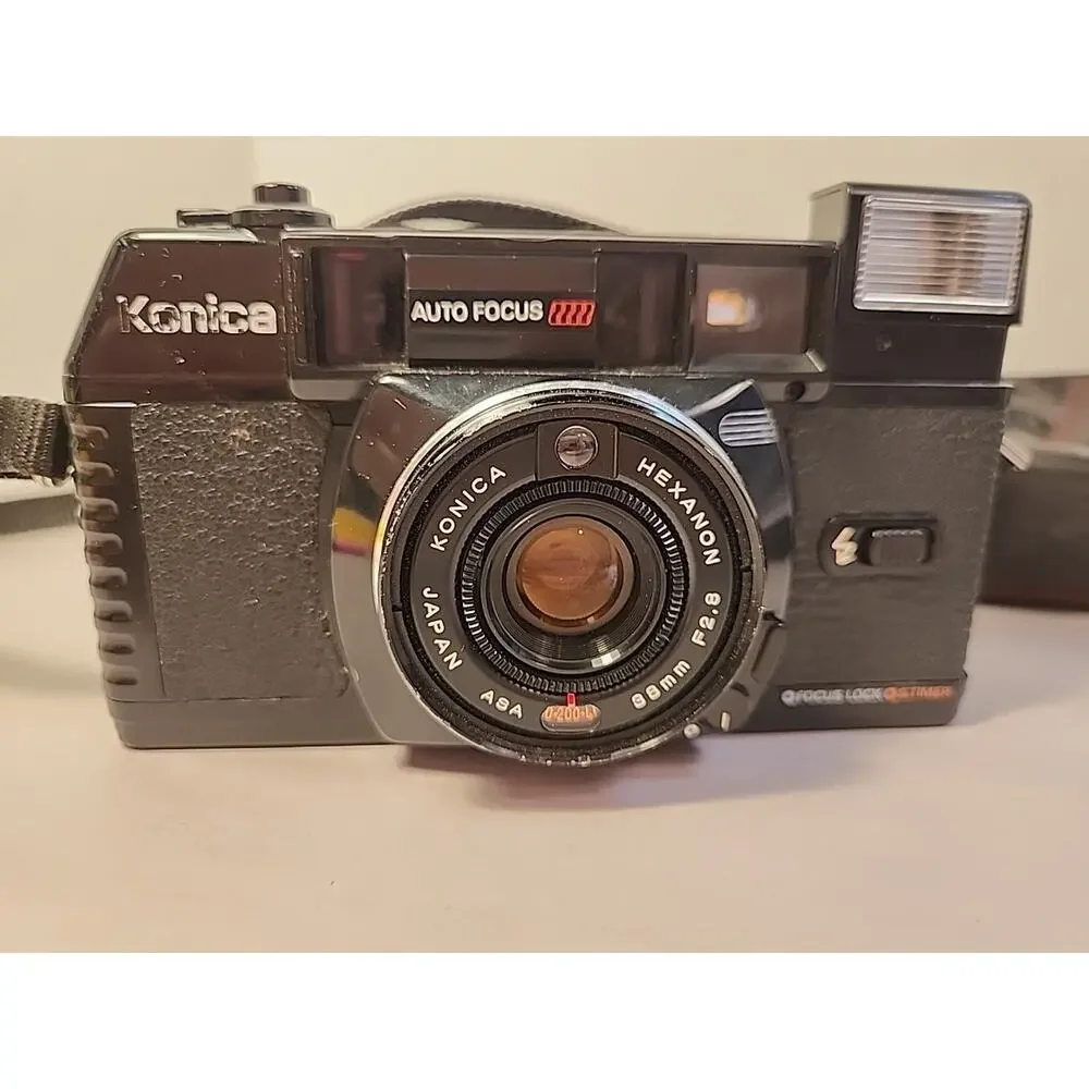 VTG Konica 35mm Auto Focus C 35 AF Film Camera 1982 FIRST AUTO FOCUS JAPAN WORK
